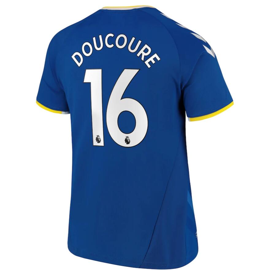 2021/22 Everton Home Kit Soccer Jersey with Doucoure 16 printing